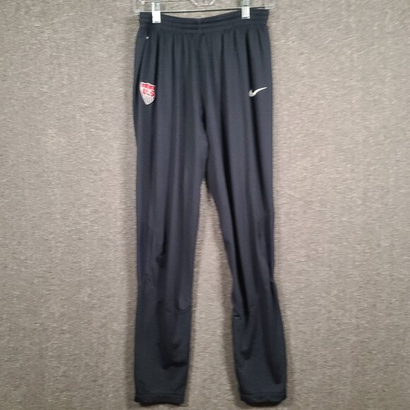 Nike Dri-Fit MLS Logo Drawstring Size Large Unisex Track Pants Navy Blue - Picture 1 of 12